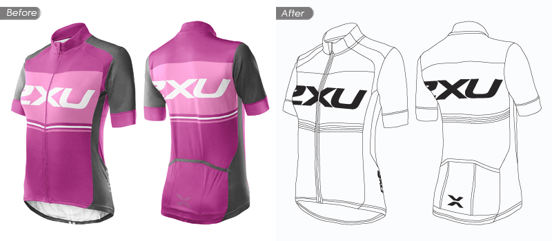 After + Before 3 apparel image to line drawing before and after image