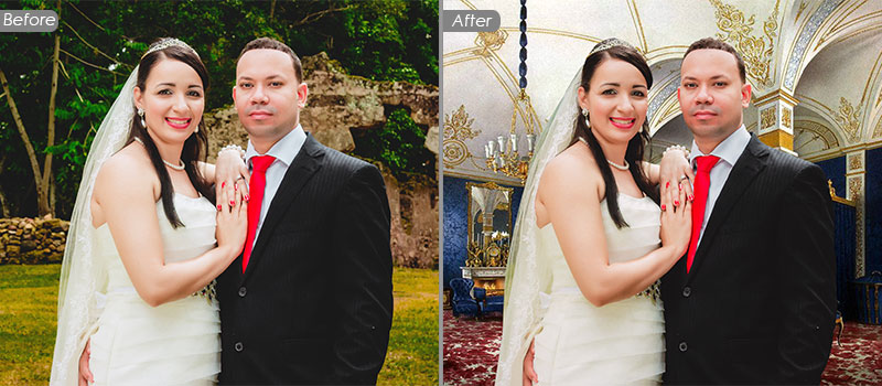 Removing Background Removing Background and Changing Background Service - Wedding Photo Retouching