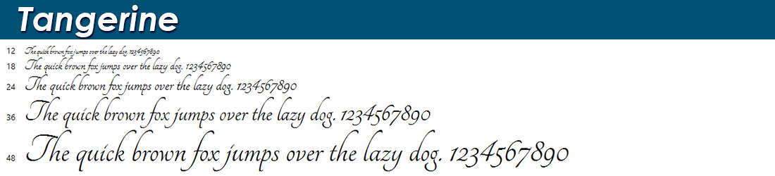 Free Font Tangerine Bold