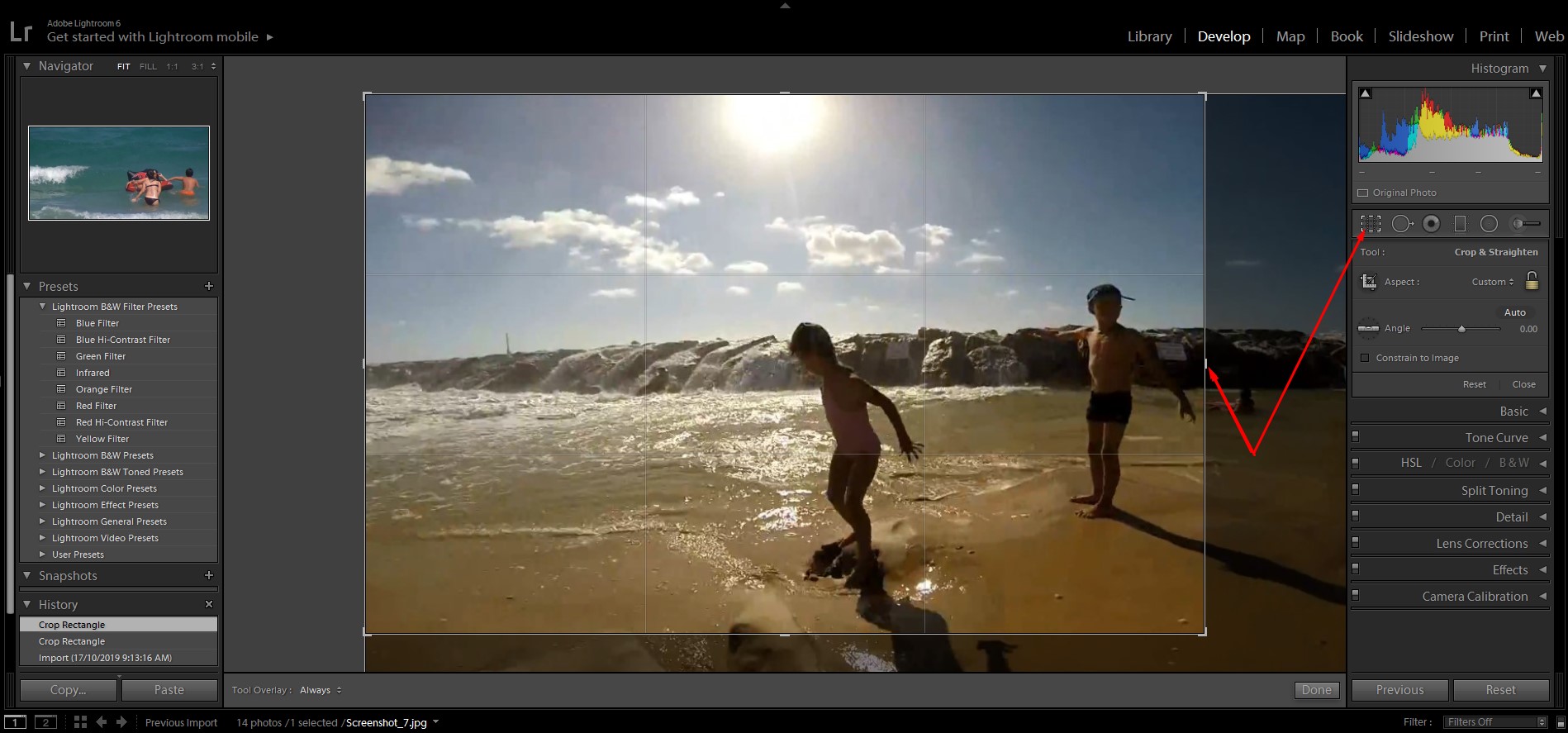 Image 1-beach photo editing process